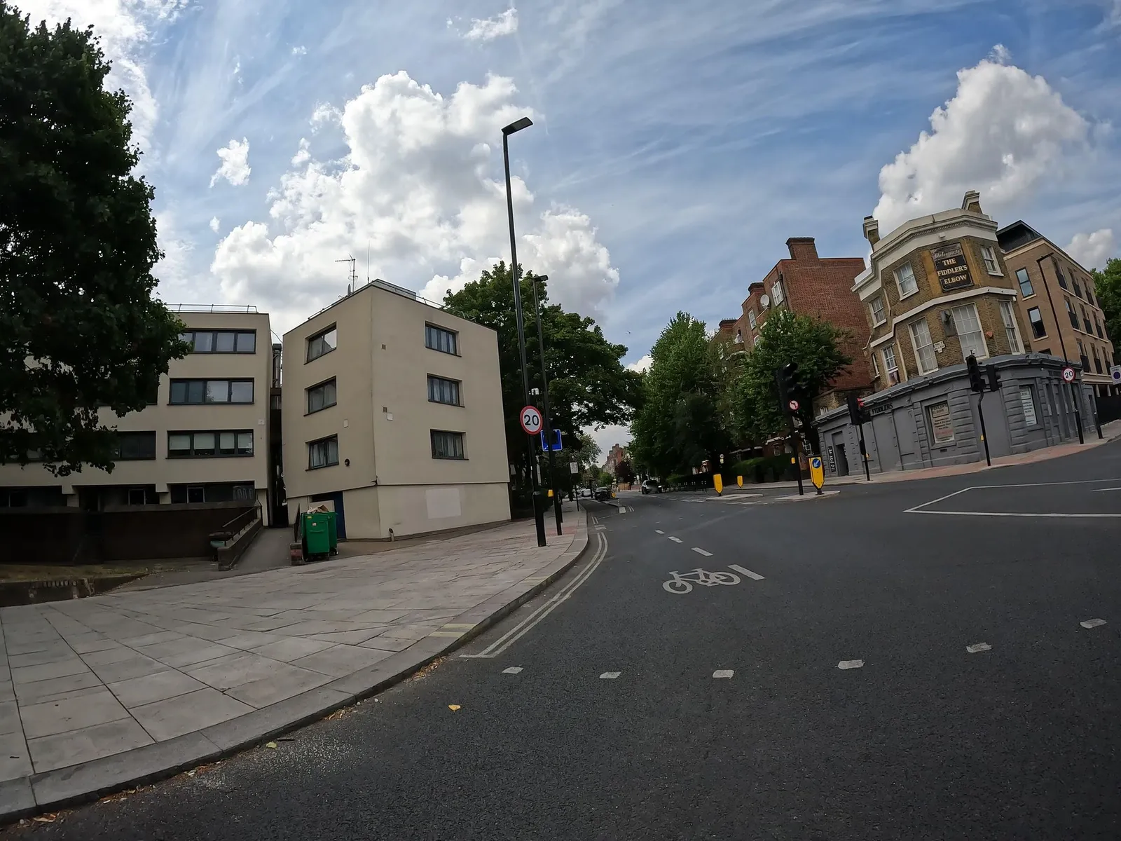 The Fiddler's Elbow — street-level view
