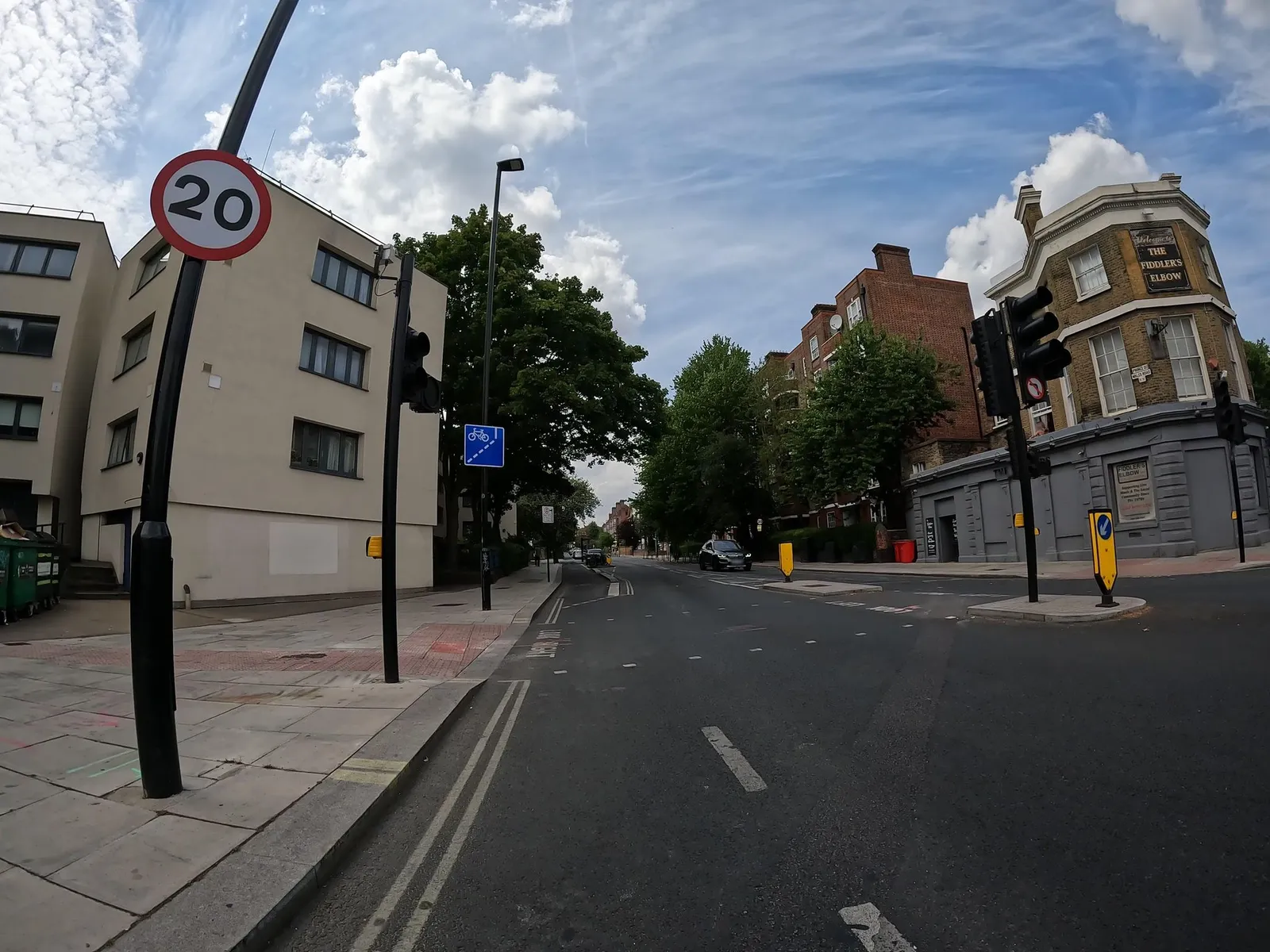 The Fiddler's Elbow — street-level view